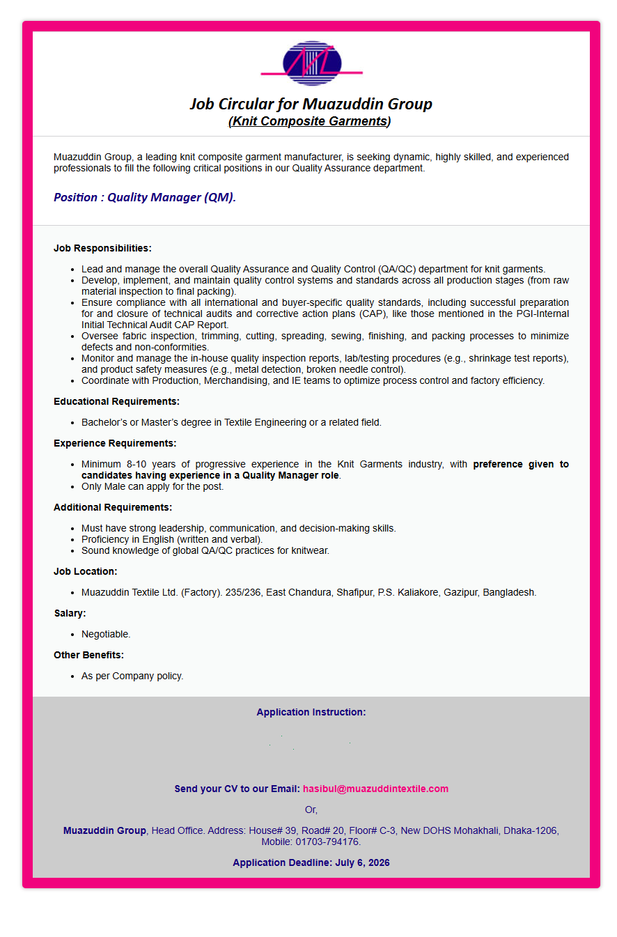 Quality Manager (QM).